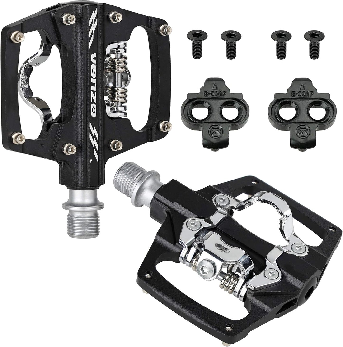 Multi-Use Compatible with Shimano SPD Mountain Bike Bicycle Sealed Clipless Pedals - Dual Platform Multi-Purpose - Great for Touring, Road, Trekking Bikes