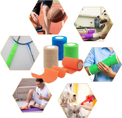 30 Rolls Self Adherent Wrap 3 Inch Self Adhesive Bandages Wrap Tape Stretch Bandage Self Stick Bandage Wraps for Wrist Ankle Swelling Sprains(15 Colors)