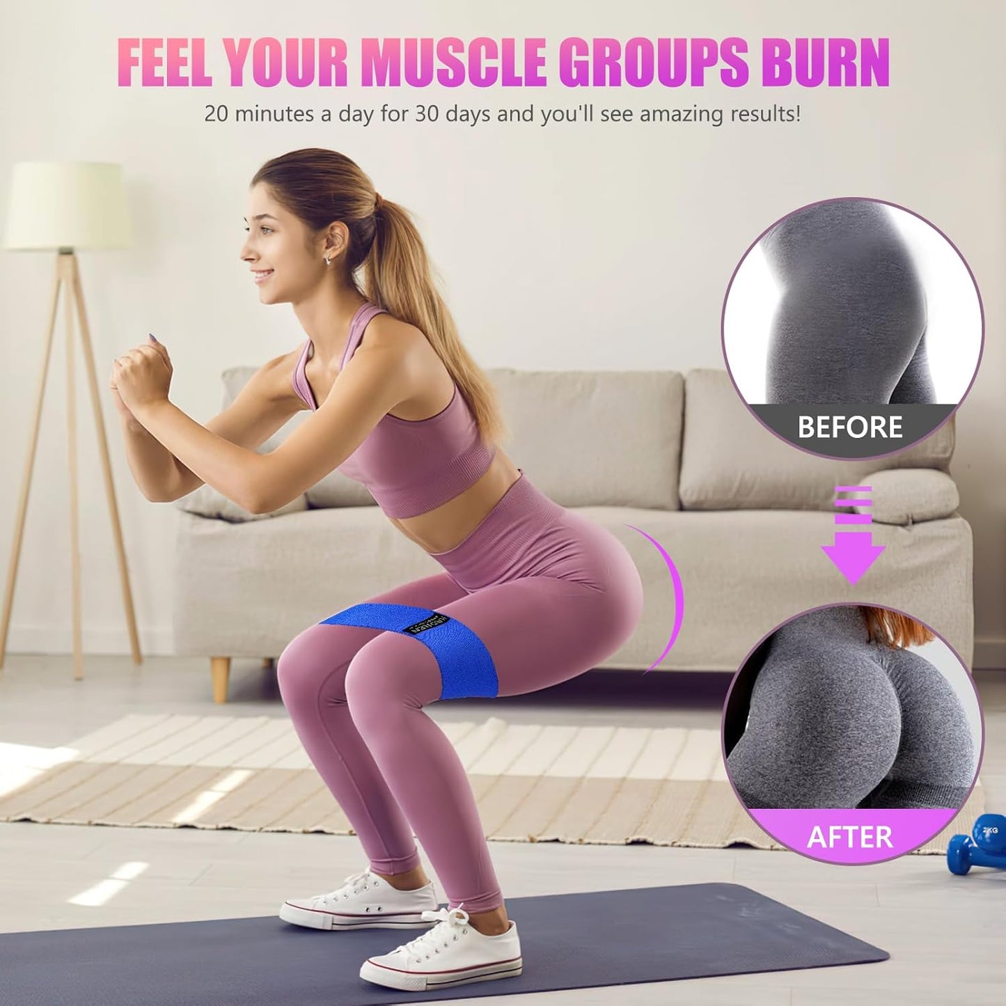 Resistance Bands for Working Out, Exercise Workout Bands for Women & Men, 3 Levels Elastic Stretch Bands for Exercise with Carry Bag for Physical Therapy, Home Fitness, Strength Training, Yoga