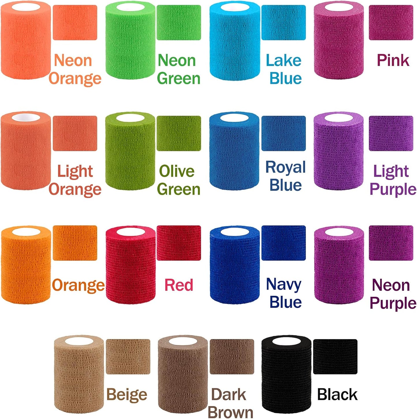 30 Rolls Self Adherent Wrap 3 Inch Self Adhesive Bandages Wrap Tape Stretch Bandage Self Stick Bandage Wraps for Wrist Ankle Swelling Sprains(15 Colors)