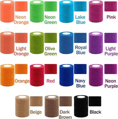 30 Rolls Self Adherent Wrap 3 Inch Self Adhesive Bandages Wrap Tape Stretch Bandage Self Stick Bandage Wraps for Wrist Ankle Swelling Sprains(15 Colors)